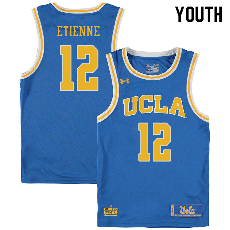 Youth #12 Mac Etienne UCLA Burins College Basketball Jerseys Sale-Blue